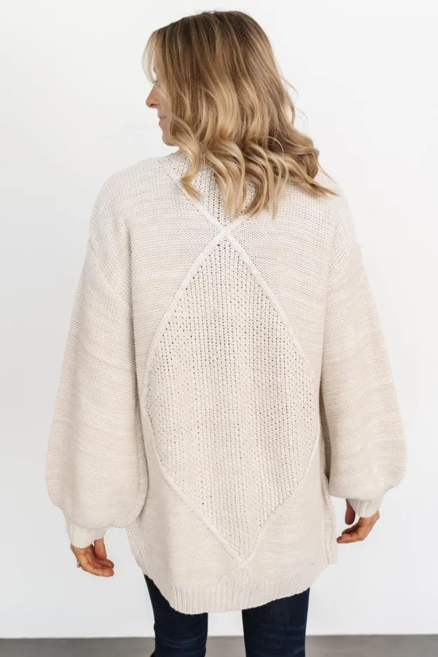 Baltic Born Sweaters Women Spencer Chunky Knit Cardigan Oatmeal Baltic Born Sweaters Women Spencer Chunky Knit Cardigan Oatmeal