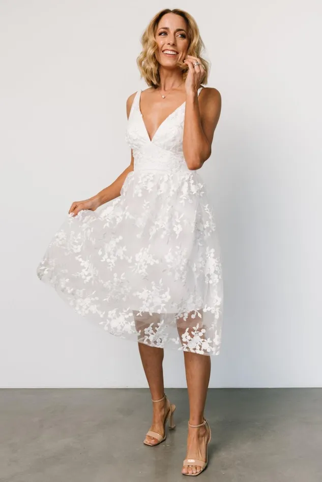 Baltic Born Tulle Styles Women Dante Applique Midi Dress Off White