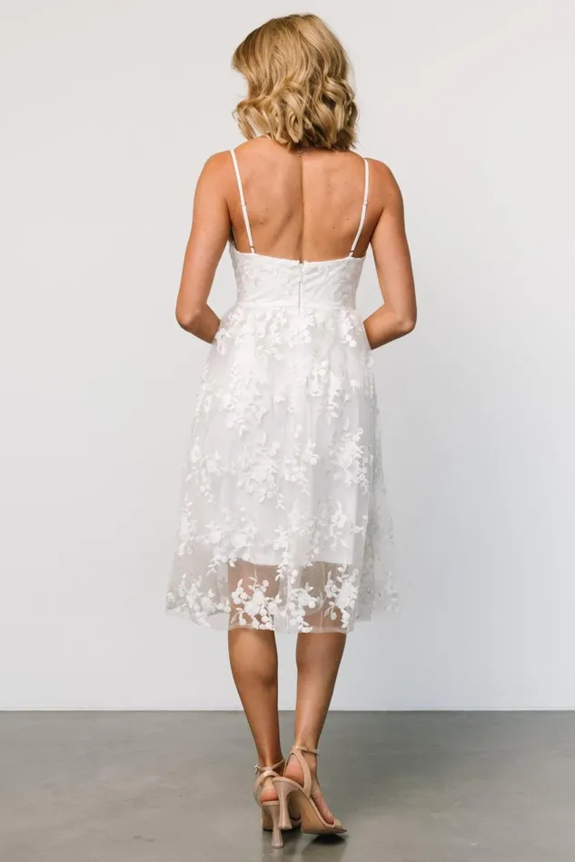 Baltic Born Tulle Styles Women Dante Applique Midi Dress Off White