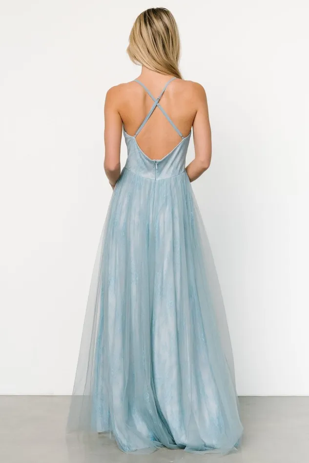 Baltic Born Tulle Styles Women Vasia Lace Tulle Maxi Dress Soft Blue Baltic Born Tulle Styles Women Vasia Lace Tulle Maxi Dress Soft Blue