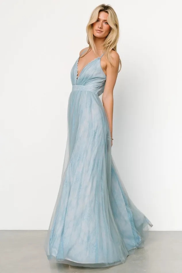 Baltic Born Tulle Styles Women Vasia Lace Tulle Maxi Dress Soft Blue Baltic Born Tulle Styles Women Vasia Lace Tulle Maxi Dress Soft Blue