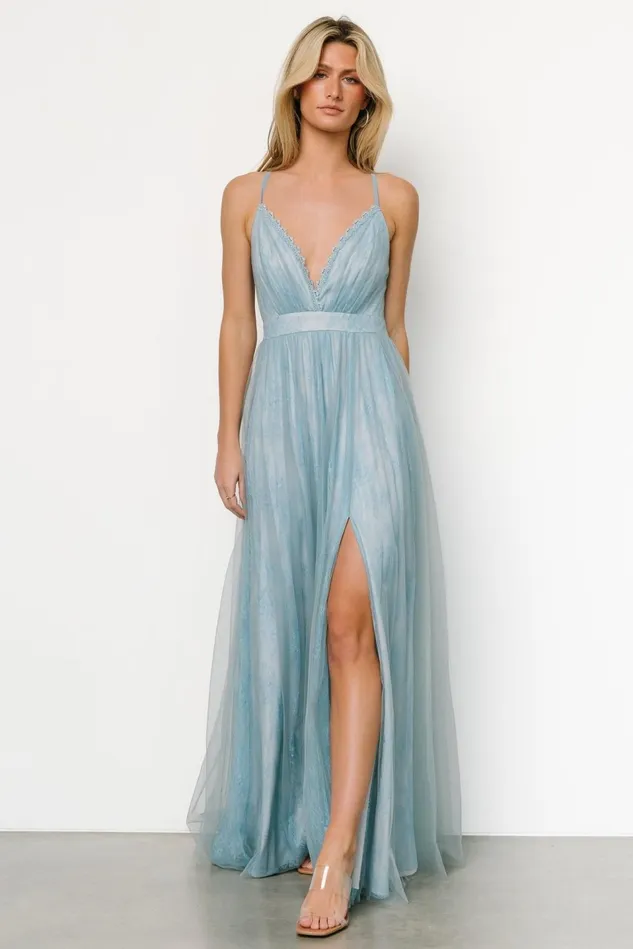 Baltic Born Tulle Styles Women Vasia Lace Tulle Maxi Dress Soft Blue Baltic Born Tulle Styles Women Vasia Lace Tulle Maxi Dress Soft Blue