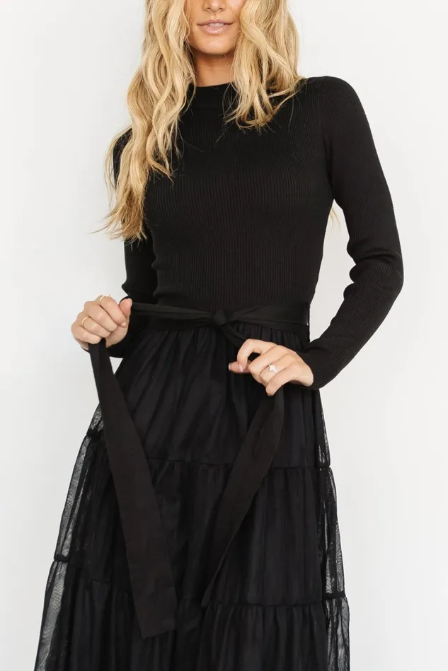 Baltic Born Wedding Guest Women Demi Sweater Tulle Dress Black Baltic Born Wedding Guest Women Demi Sweater Tulle Dress Black