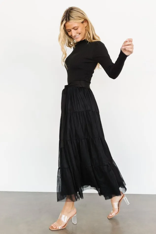 Baltic Born Wedding Guest Women Demi Sweater Tulle Dress Black Baltic Born Wedding Guest Women Demi Sweater Tulle Dress Black