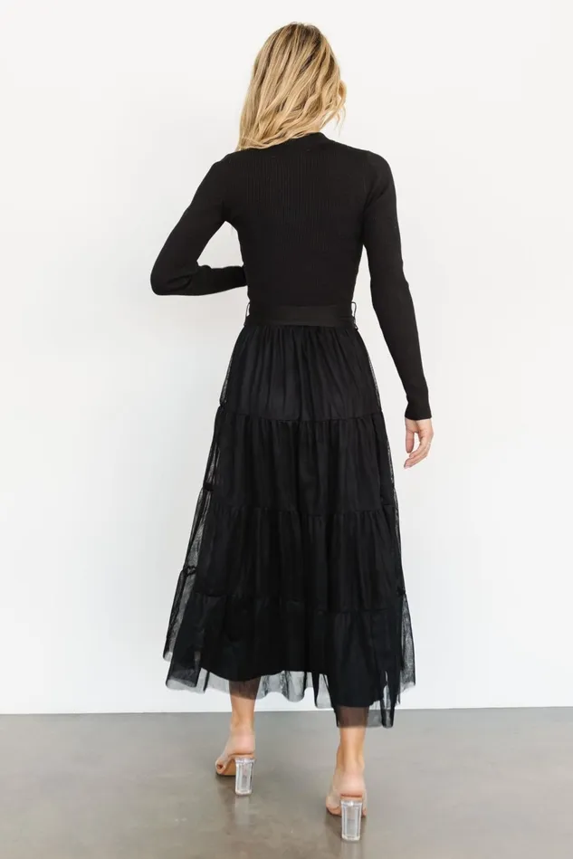 Baltic Born Wedding Guest Women Demi Sweater Tulle Dress Black Baltic Born Wedding Guest Women Demi Sweater Tulle Dress Black