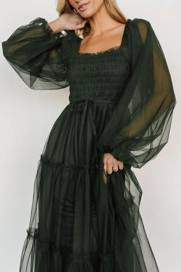 Baltic Born Wedding Guest Women Katrina Tulle Maxi Dress Dark Green Baltic Born Wedding Guest Women Katrina Tulle Maxi Dress Dark Green