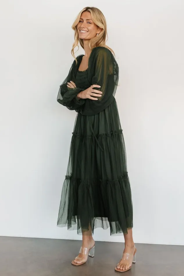 Baltic Born Wedding Guest Women Katrina Tulle Maxi Dress Dark Green Baltic Born Wedding Guest Women Katrina Tulle Maxi Dress Dark Green