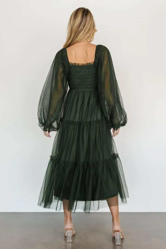 Baltic Born Wedding Guest Women Katrina Tulle Maxi Dress Dark Green Baltic Born Wedding Guest Women Katrina Tulle Maxi Dress Dark Green