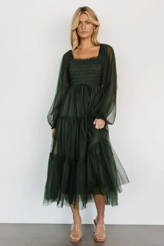 Baltic Born Wedding Guest Women Katrina Tulle Maxi Dress Dark Green Baltic Born Wedding Guest Women Katrina Tulle Maxi Dress Dark Green