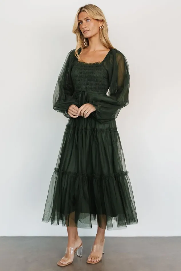 Baltic Born Wedding Guest Women Katrina Tulle Maxi Dress Dark Green Baltic Born Wedding Guest Women Katrina Tulle Maxi Dress Dark Green