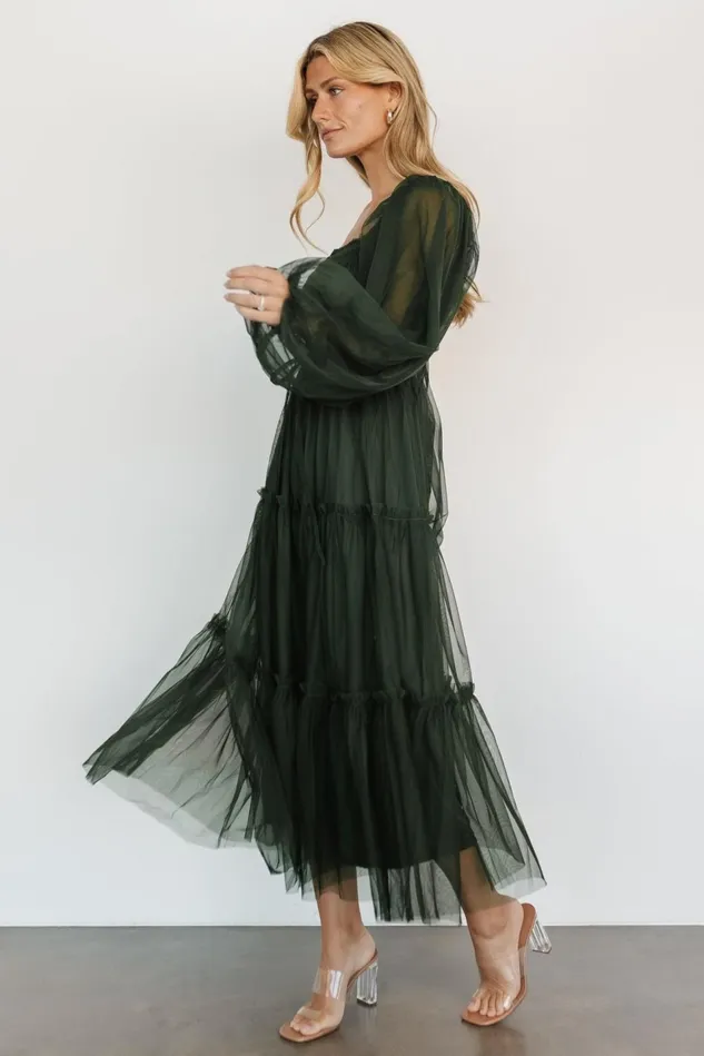 Baltic Born Wedding Guest Women Katrina Tulle Maxi Dress Dark Green Baltic Born Wedding Guest Women Katrina Tulle Maxi Dress Dark Green