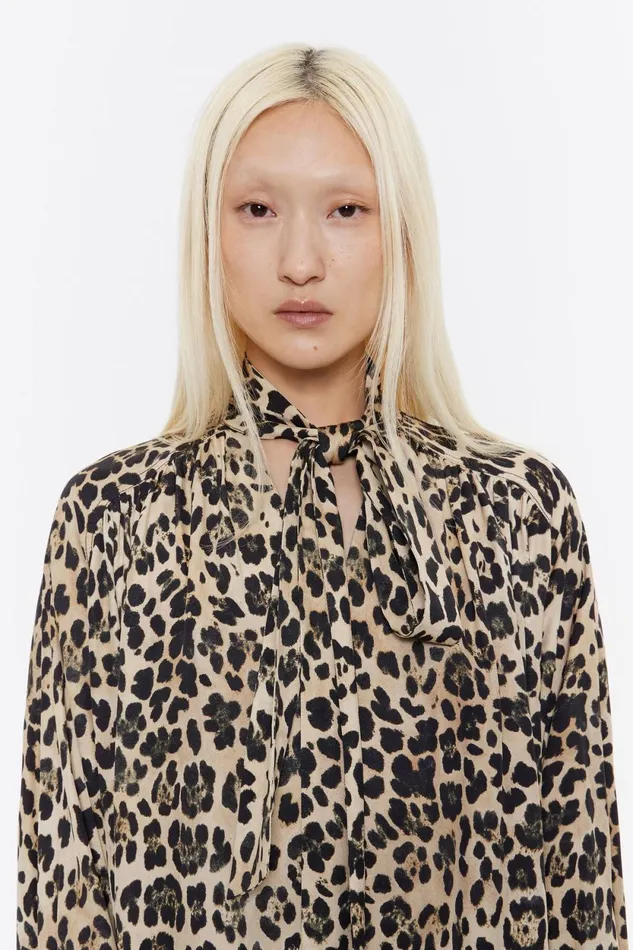 Beige Leopard Maxi Bow Dress Leopard Beige Women Bimba Y Lola Animal Print