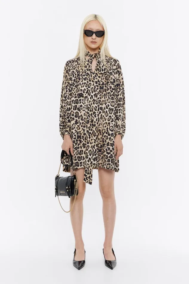Beige Leopard Maxi Bow Dress Leopard Beige Women Bimba Y Lola Animal Print Beige Leopard Maxi Bow Dress Leopard Beige Women Bimba Y Lola Animal Print