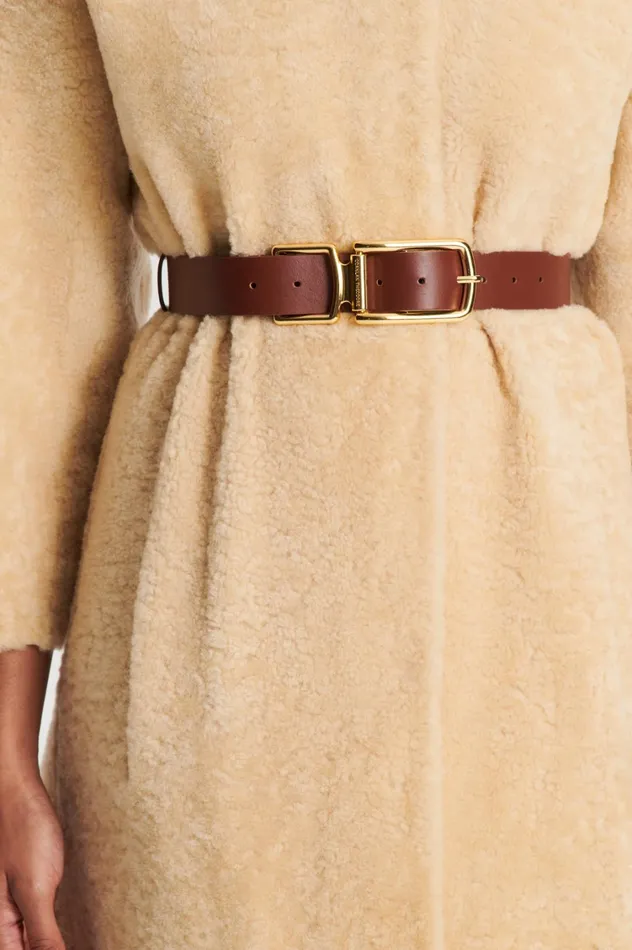 Belts Women Scanlan Theodore SADDLE BUCKLE BELT 35 Brandy
