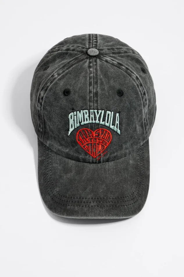 Black Cotton Heart Cap Black Women Bimba Y Lola Hats And Caps