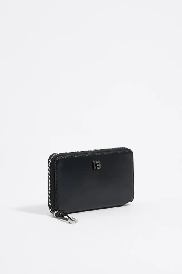 Black Leather Horizontal Wallet Black Women Bimba Y Lola Billfolds