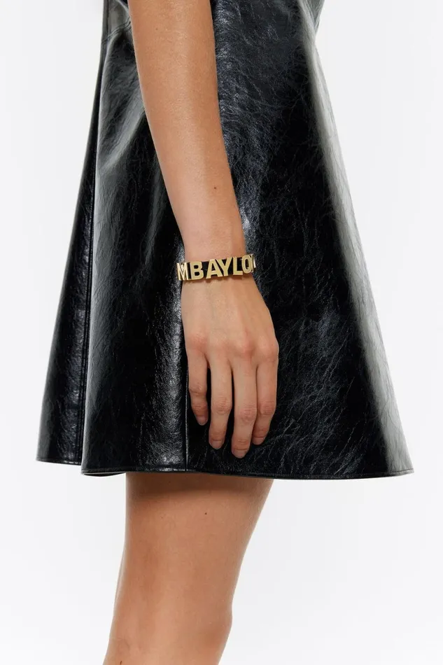 Black Leather Logo Bracelet Black Women Bimba Y Lola Jewelry