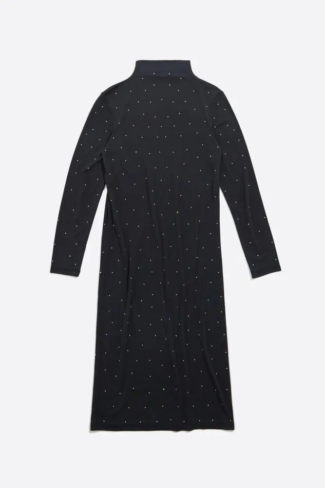 Black Multicolor Stones Fluid Dress Washed Black Women Bimba Y Lola Dresses And Jumpsuits