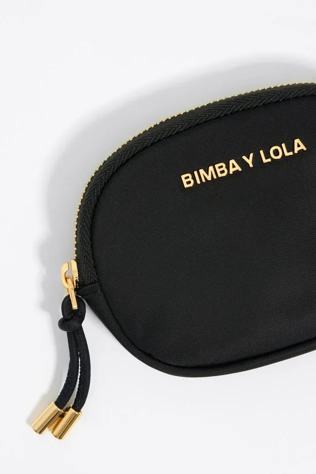 Black Nylon Oval Coin Purse Black Women Bimba Y Lola Wallets And Coin Purses