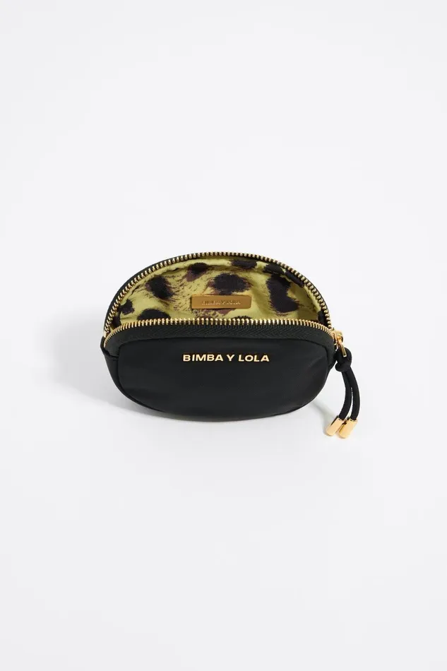 Black Nylon Oval Coin Purse Black Women Bimba Y Lola Wallets And Coin Purses