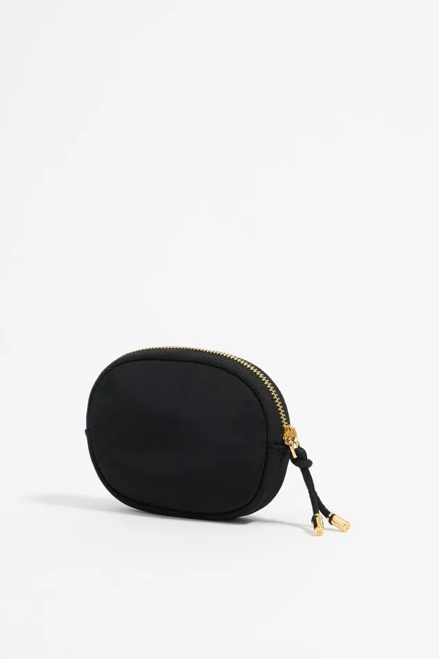 Black Nylon Oval Coin Purse Black Women Bimba Y Lola Wallets And Coin Purses