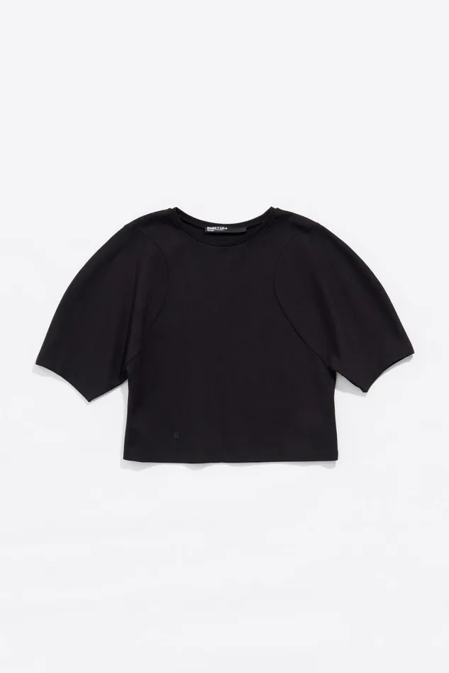 Black Ponte Di Roma Tshirt Black Women Bimba Y Lola TShirts Black Ponte Di Roma Tshirt Black Women Bimba Y Lola TShirts
