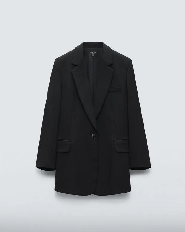 Blazers and Vests Women Rag and Bone Suzanne Viscose Blazer Black