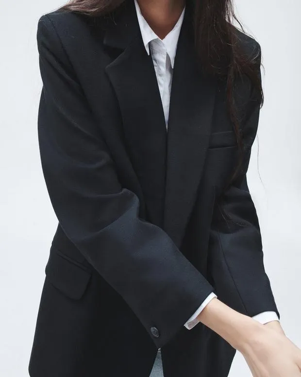Blazers and Vests Women Rag and Bone Suzanne Viscose Blazer Black