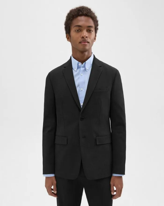 Blazers Jackets Men Theory Morton Blazer In Stretch Cotton Black