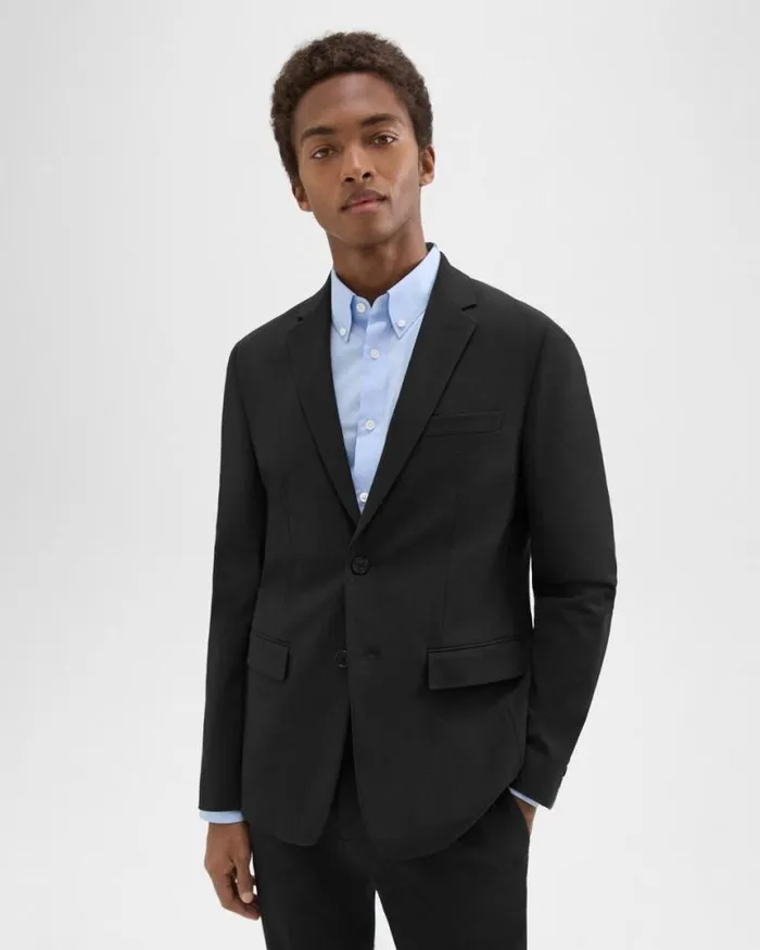 Blazers Jackets Men Theory Morton Blazer In Stretch Cotton Black