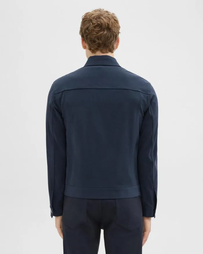Blazers Jackets Men Theory River Trucker Jacket In Neoteric Twill Dark Navy Blazers Jackets Men Theory River Trucker Jacket In Neoteric Twill Dark Navy