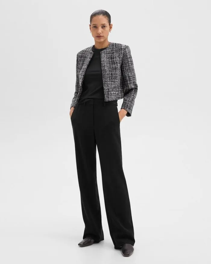 Blazers Jackets Women Theory Cropped Jacket In Mlange Tweed Black Multi Blazers Jackets Women Theory Cropped Jacket In Mlange Tweed Black Multi