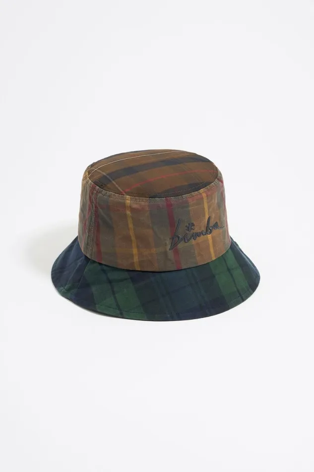 Blue Checked Cotton Bucket Hat Blue Women Bimba Y Lola Hats And Caps