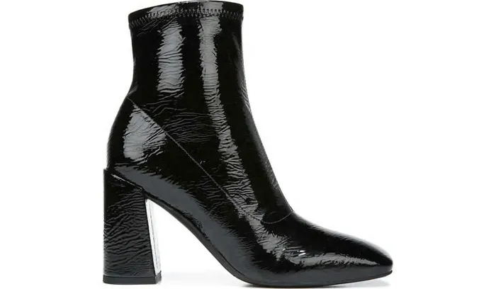 Booties Women Franco Sarto Franco Harmond Block Heel Bootie Black Patent