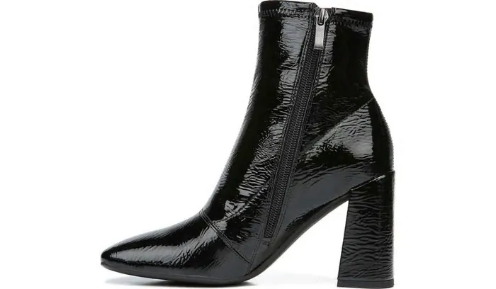 Booties Women Franco Sarto Franco Harmond Block Heel Bootie Black Patent