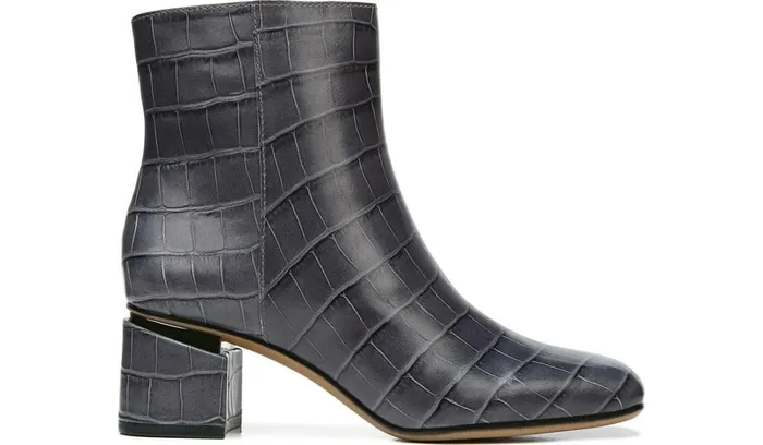 Booties Women Franco Sarto Franco Marquee Bootie Grey Croco Print Leather