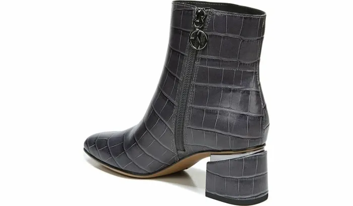 Booties Women Franco Sarto Franco Marquee Bootie Grey Croco Print Leather