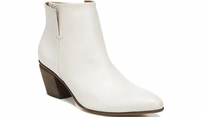 Booties Women Franco Sarto Sarto Kinga Block Heel Bootie Ecru Leather