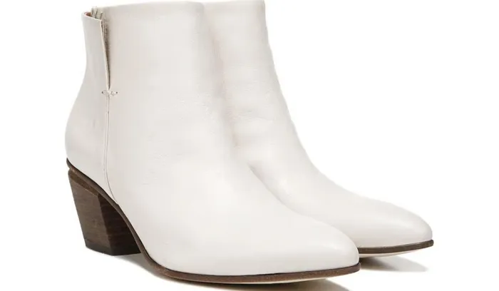 Booties Women Franco Sarto Sarto Kinga Block Heel Bootie Ecru Leather