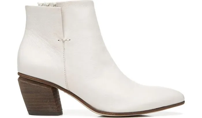 Booties Women Franco Sarto Sarto Kinga Block Heel Bootie Ecru Leather