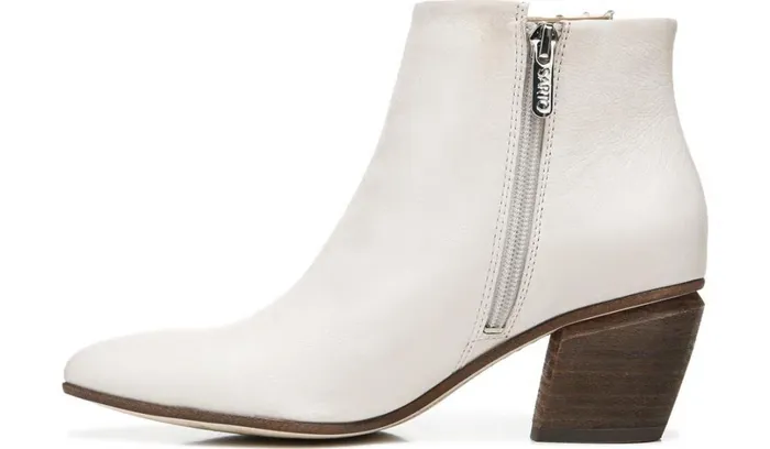 Booties Women Franco Sarto Sarto Kinga Block Heel Bootie Ecru Leather