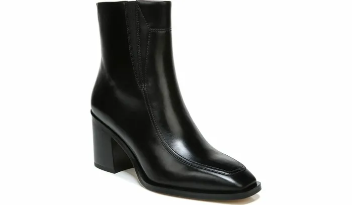 Booties Women Franco Sarto Sarto Romana Block Heel Bootie Black Leather