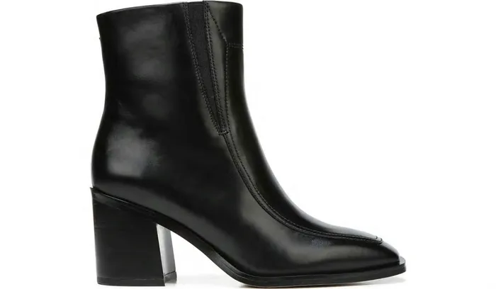 Booties Women Franco Sarto Sarto Romana Block Heel Bootie Black Leather