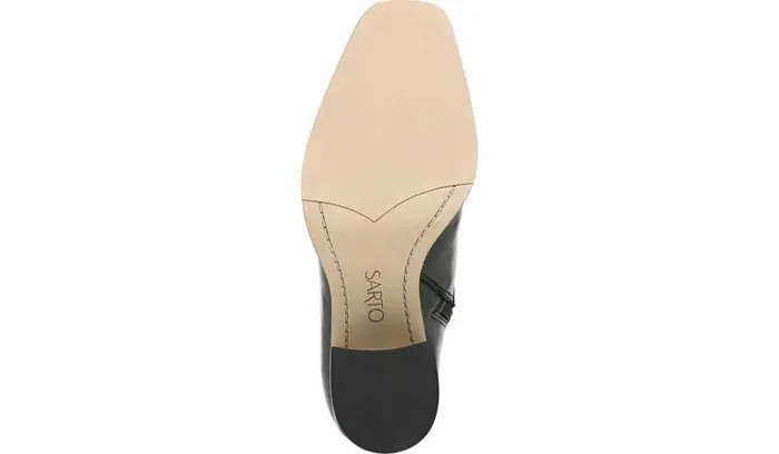 Booties Women Franco Sarto Sarto Romana Block Heel Bootie Black Leather