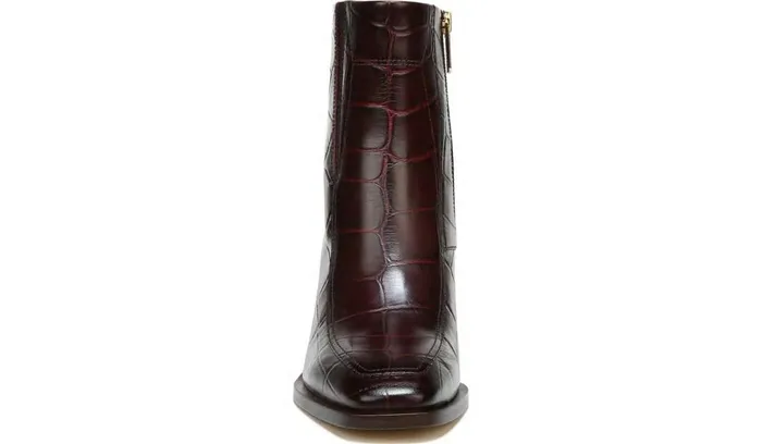 Booties Women Franco Sarto Sarto Romana Block Heel Bootie Burgundy Leather