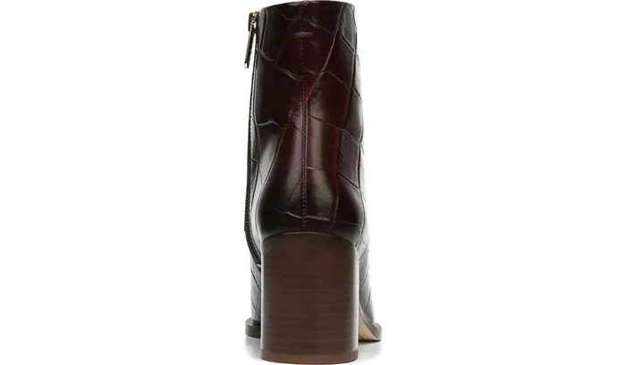 Booties Women Franco Sarto Sarto Romana Block Heel Bootie Burgundy Leather
