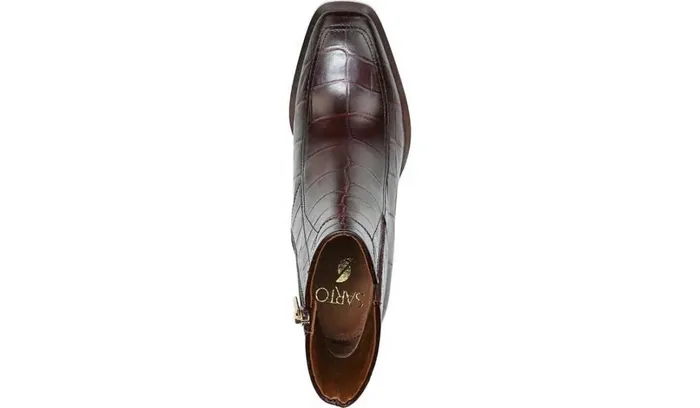 Booties Women Franco Sarto Sarto Romana Block Heel Bootie Burgundy Leather