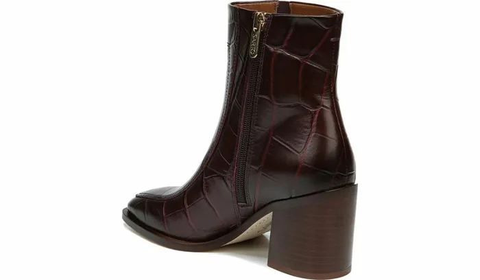Booties Women Franco Sarto Sarto Romana Block Heel Bootie Burgundy Leather