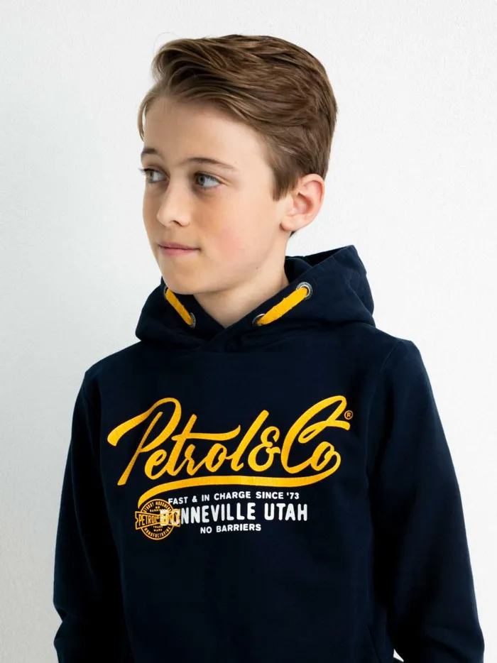 Boys Knits and Sweats Petrol Industries Hoodie With Logo Artwork Midnight Navy
