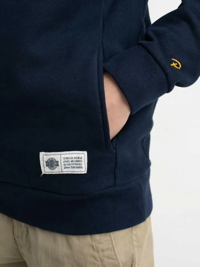 Boys Knits and Sweats Petrol Industries Hoodie With Logo Artwork Midnight Navy